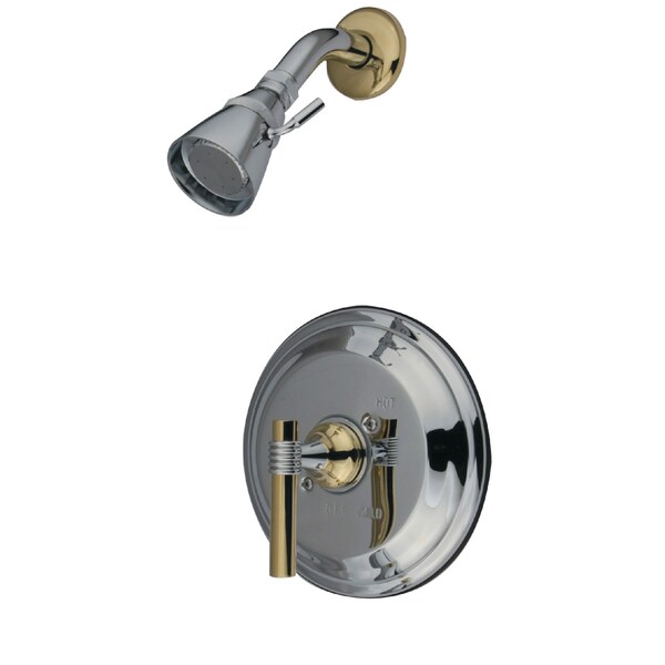Shower Faucet, 2, Wall Mount, Polished Chrome/Polished Brass